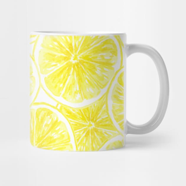 Lemon slices pattern watercolor by katerinamk